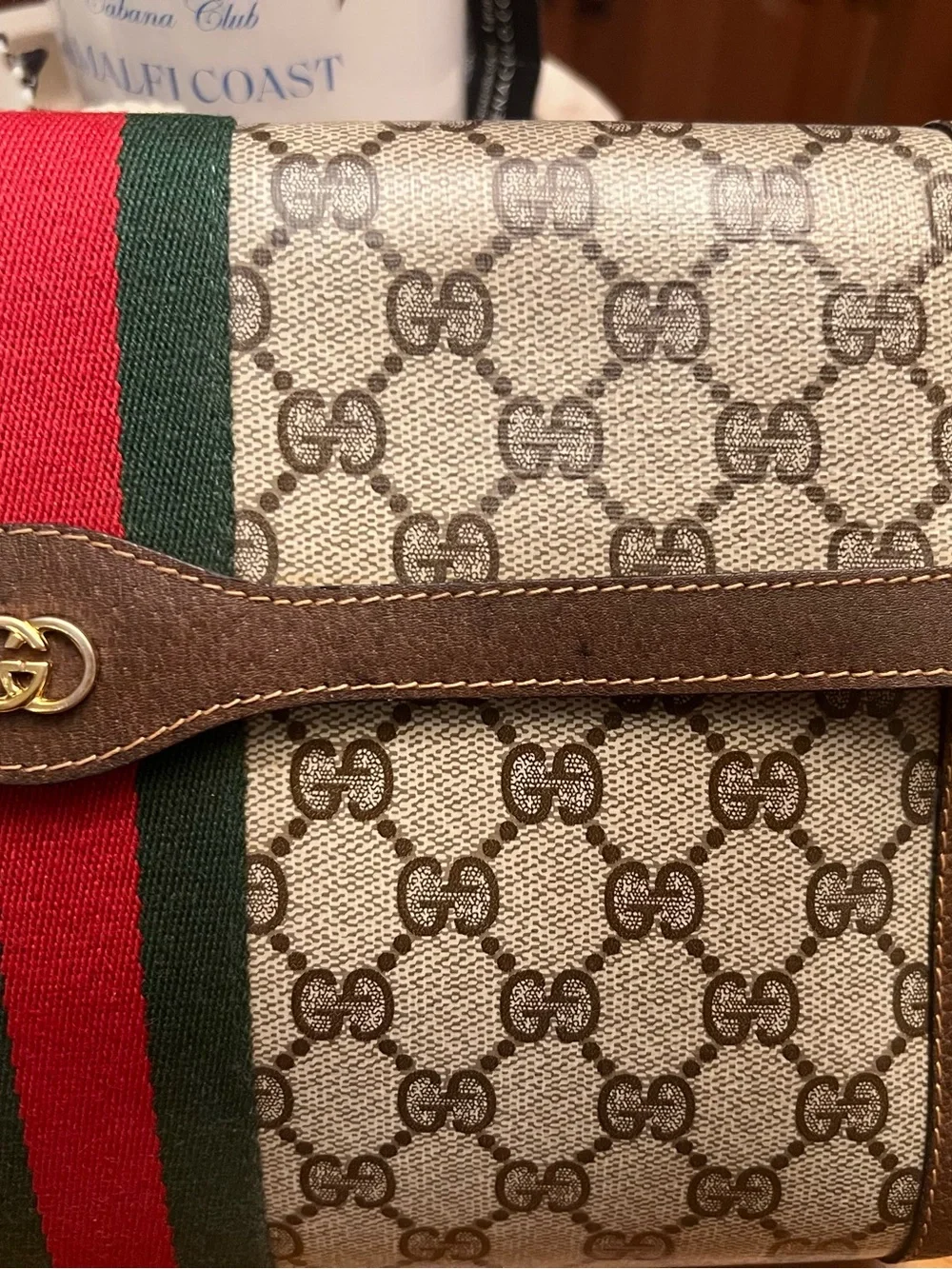 Gucci Supreme Canvas sherry line clutch Large size